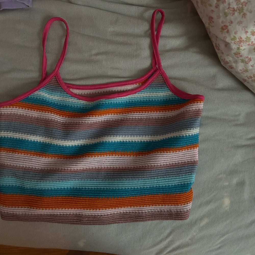 Striped Multicolor Knit Tank Top